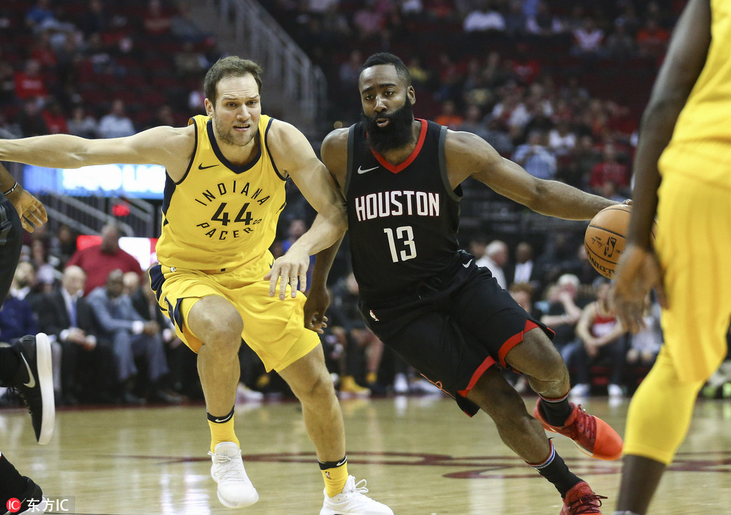 火箭队大胜步行者,取得八连胜 火箭队大胜步行者,取得八连胜